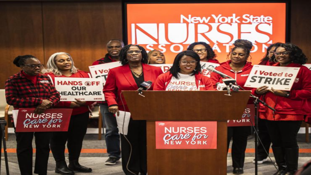 NYC nurses strike authorization vote press conference NYSNA January 2026