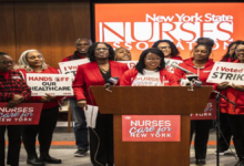 NYC nurses strike authorization vote press conference NYSNA January 2026