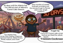 Cockroach, The Frugal Snack Advisor advising 30 days until Atlanta's Festival Season