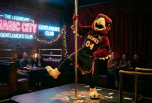 Hawks mascot in Magic City
