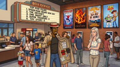Bootz trying to sell bootlegs at the theater.