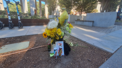A memorial created for Ramon Harris at the BeltLine Kroger on the Eastside Trail of the Atlanta BeltLine.