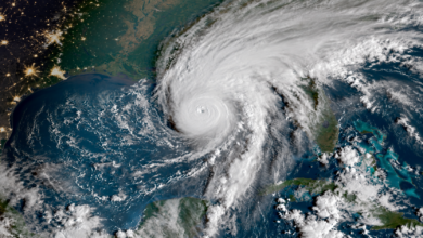 Satellite view of Hurricane Isaias over the Gulf of Mexico as coastal communities prepare for landfall.
