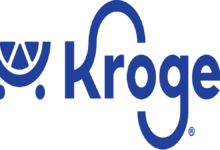Kroger supermarket storefront as the grocery giant announces plans to eliminate 3,000 corporate jobs while expanding artificial intelligence and robotics.